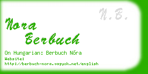 nora berbuch business card
